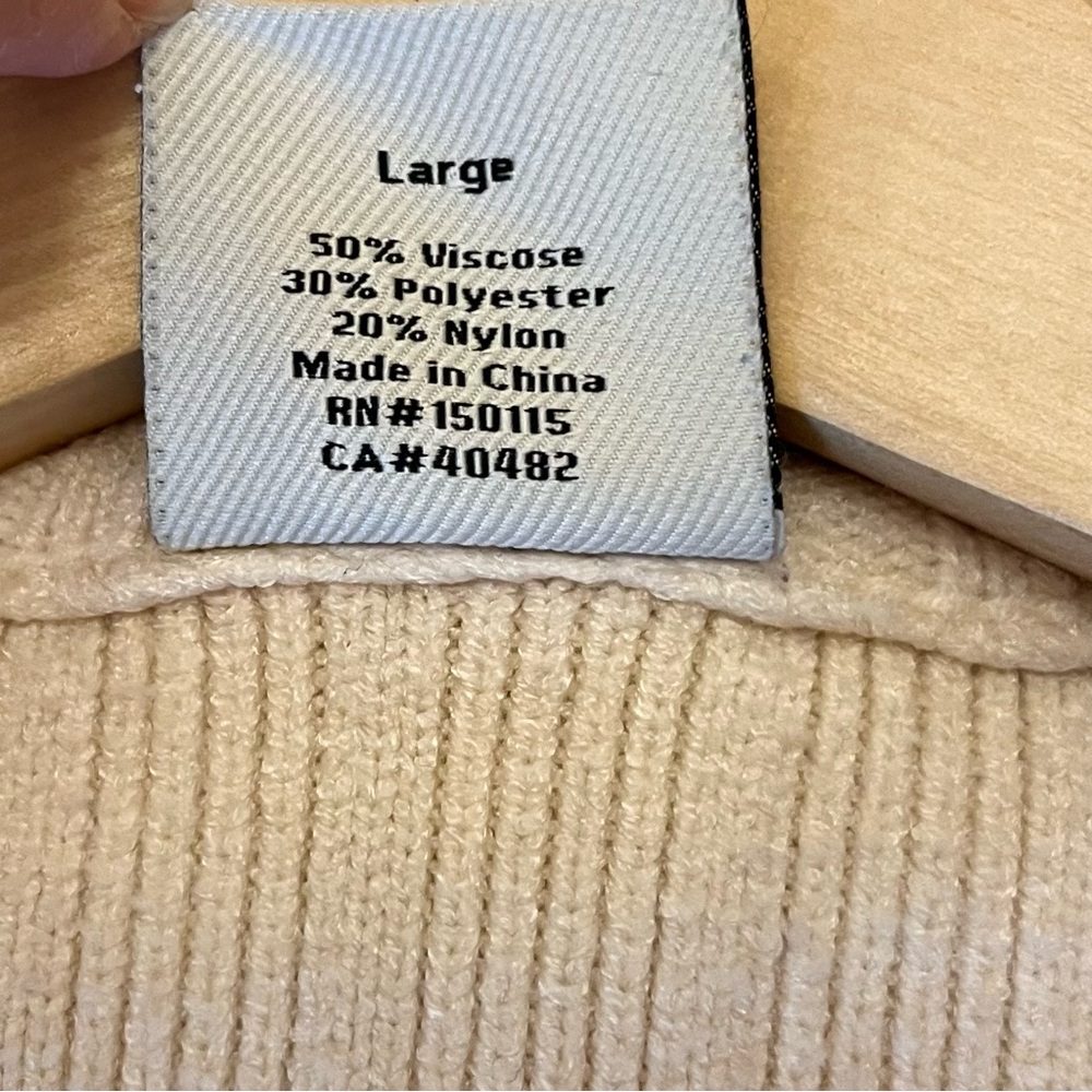Varley Pensdale Relaxed Knit Jacket Egret Blush Ivory Ribbed Cardigan L - Picture 7 of 15